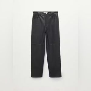 Mango Leather Effect Straight Trousers, Size 4, NWOT